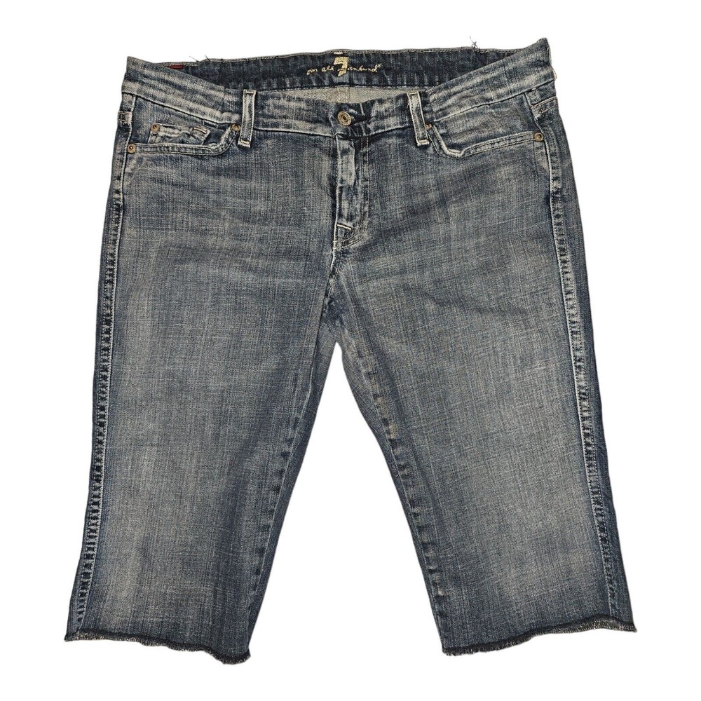 7 for all Mankind Bermuda Shorts Women's 30 Blue Denim Casual Preppy